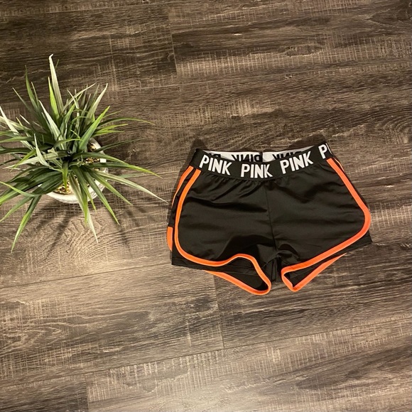 PINK Black & Coral Spandex Shorts - Picture 2 of 4